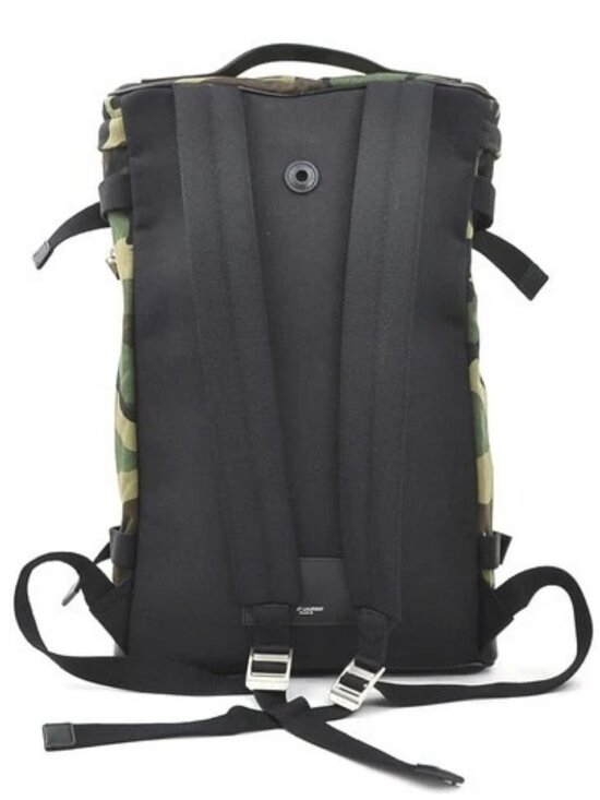 Auth SAINT LAURENT Camouflage Backpack Khaki/Black Canvas/Leather - 56572a main image 7